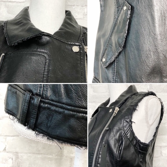 BLANK NYC NWT Black Vegan Leather Mouth Off Vest M - Picture 9 of 16